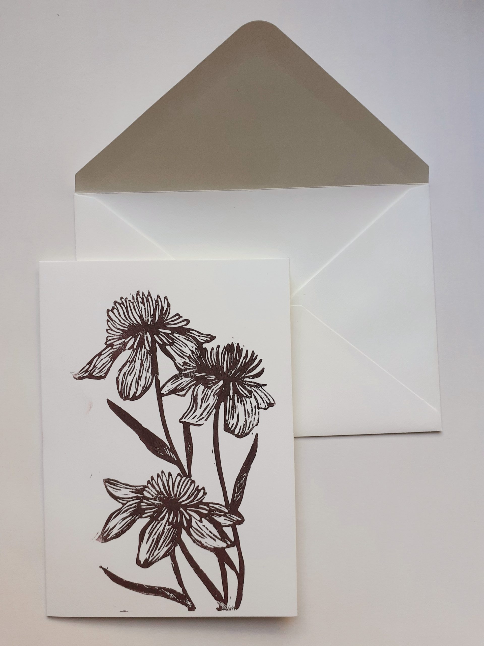 Carte fleurs 2 + enveloppe