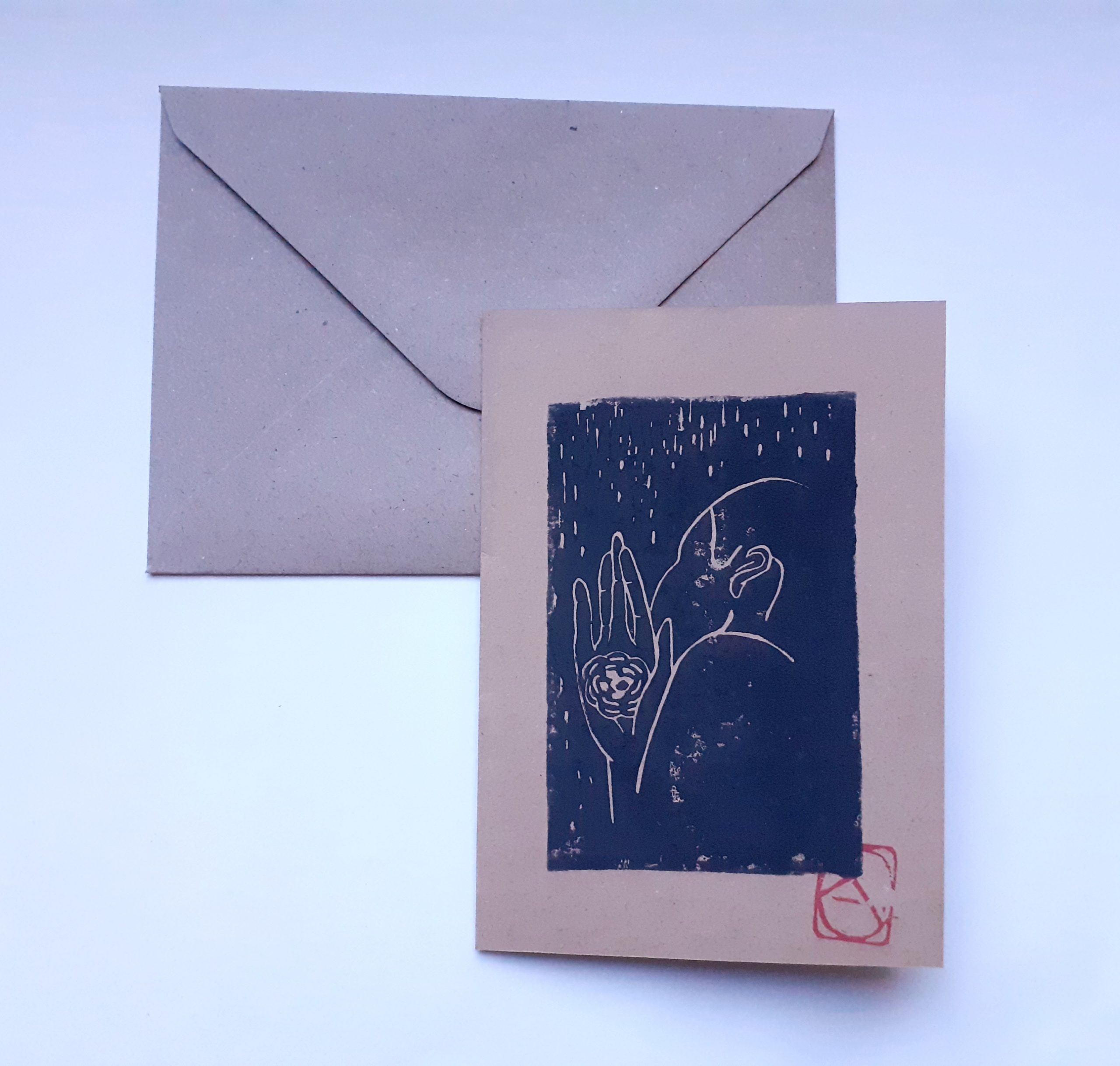 Carte silhouette de dos+ enveloppe